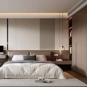 Armoires, lits et tables de chevet en bois au design contemporain personnalisé pour l'ameublement de la maison, pour une utilisation en chambre à coucher - Product Image 3