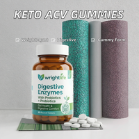 Enzymes digestives naturelles Wrightlife avec prébiotiques et probiotiques pour une santé intestinale avancée, usage adulte, 60 comprimés