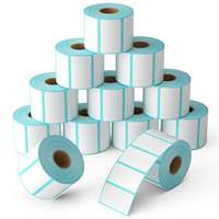 Papel Térmico Adhesivo Rectangular Impermeable para Impresora de Códigos de Barras, Libre de BPA, 50x50mm, 500 Hojas, Mini, para Alimentos para Mascotas y Dulces