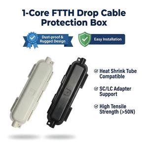 Boîtier <span class=keywords><strong>de</strong></span> protection optique étanche IP65 <span class=keywords><strong>pour</strong></span> câble <span class=keywords><strong>de</strong></span> descente FTTH 1 entrée 1 sortie 2.0*3.0mm, en ABS - Product Image 3