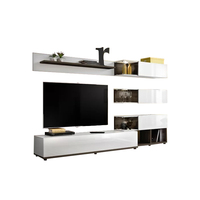 Tiroirs de rangement et étagère en bois au design minimaliste moderne Table basse murale flottante Tv Stand flottant Tv