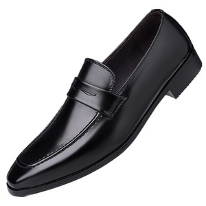 Mocassins en cuir véritable pour hommes, à bout pointu, à enfiler, chaussures de bureau et de carrière, semelle souple en caoutchouc, couleur unie, chaussures habillées pour l'automne - Product Image 5