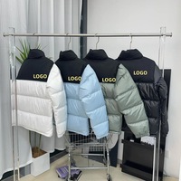 Veste matelassée coupe-vent en toile d'hiver - Unisexe, col montant décontracté avec fermeture éclair et boutons