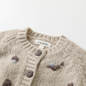 สเวตเตอร์แขนยาวสำหรับเด็กวัยหัดเดินเสื้อสเวตเตอร์ถักไหมพรมขนแกะสำหรับเด็กผู้หญิงเสื้อคาร์ดิแกนถักลายน่ารักไซส์ใหญ่พิเศษฤดูใบไม้ร่วง - Product Image 3