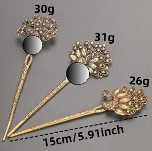 Retro pirinç tavuskuşu firkete takı bronz klasik firkete kelebek sigara iğne - Product Image 2