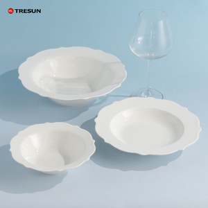 Tùy Chỉnh Tốt New Bone Trung Quốc Trắng Bộ Bữa Ăn Tối Khách Sạn Sang Trọng Bộ Sưu Tập Đồ Ăn Tấm Và Bát Bộ Đồ Ăn Đặt Đám Cưới Bát Đĩa - Product Image 3