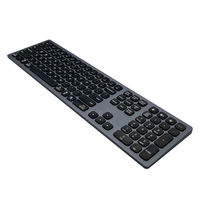 Clavier sans fil Bluetooth en aluminium AZERTY ergonomique, clavier coréen pleine taille rétroéclairé Bluetooth en aluminium