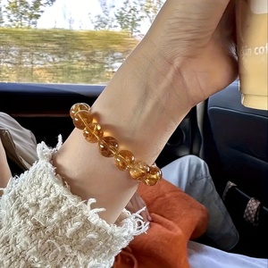 Cristal de citrine (jaune kumquat) pour bracelet, quartz et perle élégants pour hommes et femmes, bracelets en cristal naturel, cadeau - Product Image 6