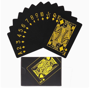 Vente en gros 55pcs pour <span class=keywords><strong>Poker</strong></span> Carte Personnalisé Or Argent Noir Cartes de Jeu Anglais Français Allemand Espagne Feuille sur Plastique Bas Prix Jaune - Product Image 1