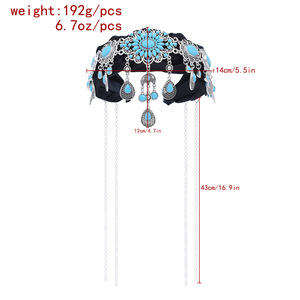 ที่คาด<span class=keywords><strong>ผม</strong></span>แบบโบฮีเมียนสไตล์เรโทรแบบชาวโบฮีเมียนจี้เทอร์ควอยซ์เทียมสำหรับงานเต้นรำสุดหรูเครื่องประดับ<span class=keywords><strong>ผม</strong></span> - Product Image 3