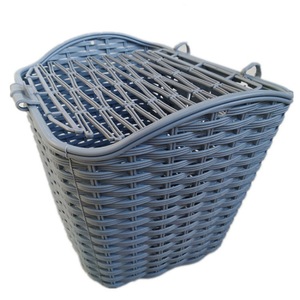 Cesta delantera para <span class=keywords><strong>bicicleta</strong></span> Princess, <span class=keywords><strong>bicicleta</strong></span> eléctrica y cesta de coche de ratán Retro, función de liberación rápida, cesta de piezas de montar de plástico frontal - Product Image 5