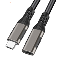 Kabel Ekstensi USB C 3.1 Gen2 Berkualitas Tinggi 100W, Video 4K60Hz, Transfer Data 20Gbps, PVC, Pengisian Cepat 3A, Pelindung Jalinan, Komputer