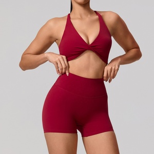 Nuovo Set Sportivo da Donna 4 Pezzi 2026 a Vita Alta con Spalline Incrociate per Yoga, Palestra e Fitness, Asciugatura Rapida per Attività all'Aperto - Product Image 6