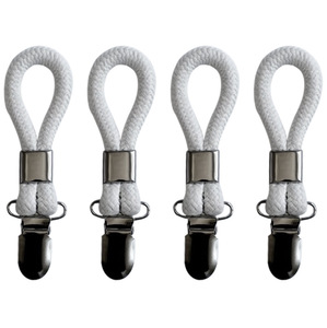 Attaches-serviettes suspendues en métal avec boucle en coton tressé et <span class=keywords><strong>pince</strong></span> métallique <span class=keywords><strong>pour</strong></span> salle de bain - Product Image 6