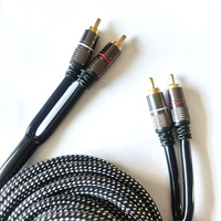 Premium Nylon tresse Hifi voiture audio 2RCA-2RCA OFC fil Patch câble