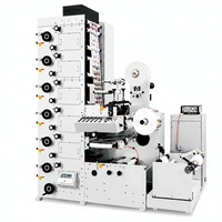 Machine d'impression flexographique semi-automatique ZBRY-650 à 7 couleurs pour étiquettes à bande étroite, avec séchage UV pour étiquettes autocollantes et sacs en papier