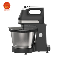 Batteur sur socle électrique classique avec bol de 3,5 L, 5 vitesses, 300 W, crochet pétrisseur et batteur plat en acier inoxydable - Pour la pâtisserie et la préparation alimentaire à domicile