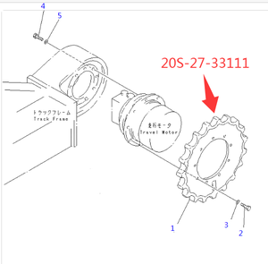 גלגל שיניים למחפר מיני קומטסו PC20 PC25 <span class=keywords><strong>PC30</strong></span> PC35 20S-27-33111 20S-27-33110 חלקי ציוד מכני הנדסי חלקי מחפר - Product Image 3