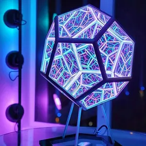 Крутой бесконечный Специальный 3D технология Dodecahedron красочные ночные светильники