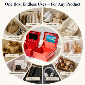Boîte cadeau en papier avec écran LCD personnalisé, 4,3, 4,5, 7 pouces, pour bijoux, cosmétiques, électronique, mariage, fête des mères, emballage - Product Image 2