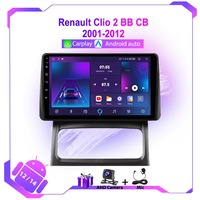 Radio mobil navigasi GPS untuk Renault Clio 2 BB CB 2001-2012 pemutar Multimedia Stereo nirkabel Carplay Autoradio 4G WIFI 8 + 128GB