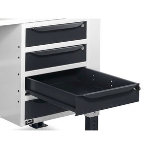 Établi réglable Fami WORK2014, plateau en acier de 200cm, avec armoire et tiroirs - Product Image 4