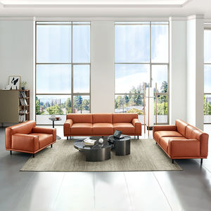 Set <span class=keywords><strong>Sofa</strong></span> Kantor Gaya Modern Bebas Bentuk dari Kulit untuk Area Resepsi Ruang VIP - Product Image 1