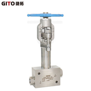 Vanne à aiguille en acier inoxydable 316 pour basse température et moyenne pression -196, raccord de tête de blocage à passage direct - Product Image 3