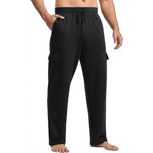 Pantalon de jogging cargo unisexe en molleton de coton épais, multi-poches, personnalisable - Product Image 1