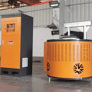 HTGP 100KG 150KG fixed aluminum electric melting machine scrap aluminum cans induction smelting furnace for sale with crucible