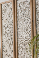 Décoration de maison unique faite à la main éléments de panneaux muraux en bois blanc antique mixte bois sculpté mariage Art carré décoration murale en bois