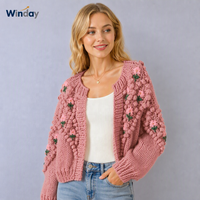 WINDAY Damen Strickjacke Tricot Pour Femmes Britische Strickwaren Damen Gestrickter Pullover Langarm Weich Großhandel Maßanfertigung