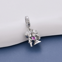 Breloques en argent pour garçon, fille, embrassant, mariés, football, enfants, infirmière, pom-pom girl, grand-mère, perles compatibles avec bracelet original, bijoux Berluque