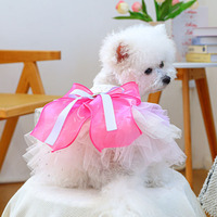 Jolie robe en laine pour animaux de compagnie avec nœud papillon, robe pour chien et chat printemps été