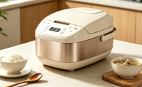 Cuisinière à riz électrique multifonctionnelle 4L (8 tasses de riz) 860W, fonction minuterie, contrôle par micro-ordinateur, boîtier en plastique, revêtement antiadhésif