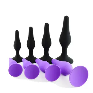 4Pcs Sets Silicone Anal Plug Safe Medical Grade Waterproof Butt Sex Toy for Couple