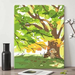 لوحة زيتية رقمية للرسم اليدوي للأطفال، لوحة أكريليك للتلوين اليدوي، ديكور منزلي، لوحة مناظر طبيعية مرسومة يدويًا - Product Image 1