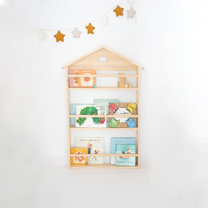 Cloud and House Design Étagère à livres en bois 3 pneus avec pour <span class=keywords><strong>chambre</strong></span> d'enfants - Product Image 1
