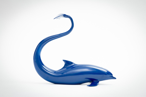 Luxury Contemporary Irregular Blue Dolphin Fiberglass Metal Handicraft <b>Home</b> <b>Decoration</b> Interior Object - Product Image 3