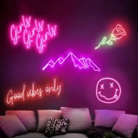 Lumière néon LED en acrylique personnalisée sans MOQ avec logo pour mariage et fête, décoration intérieure, design d'éclairage unique