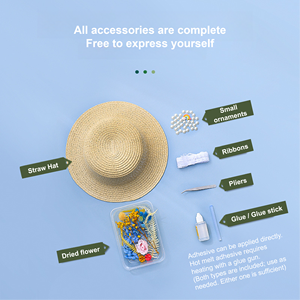 Kit de Matériaux DIY Écologiques Faits Main – Cadeau Créatif pour Adulte et Enfant – Chapeau de Paille en Fleurs Séchées Naturelles pour Fille – Idéal pour Voyages en Plein Air et Photos - Product Image 4