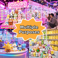 Peluches mélangées de 8 pouces pour machine à grue, animaux mignons assortis (chats), en vrac, peluches douces, prix d'arcade, jouets pour centre de jeux, jouets de carnaval, petits cadeaux