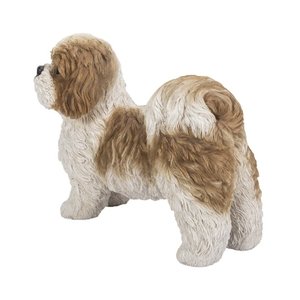 Custom Bruin En Wit Standing Garden Indoor Outdoor Decoratieve Sculptuur Mooie Trinket Dier Hond Puppy Standbeeld Hars Beeldje - Product Image 3