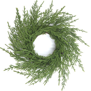 Couronne artificielle en cèdre vert de 10 pouces pour bougie, décoration de fenêtre et de maison - Product Image 1