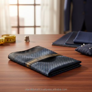 <b>Navy</b> Checked, Stylish, Fashion, Square, Production, Manufacturing, Custom, Hankercheif, - Product Image 3