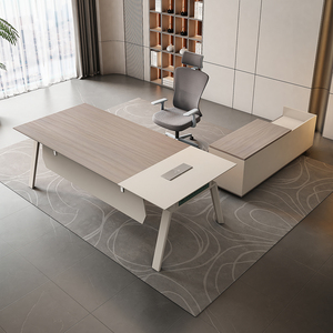 Escritorio de Oficina Modular Extensible en Forma de L de Madera, Moderno y de Lujo, con Gabinete para Director General, al Mejor Precio - Product Image 6