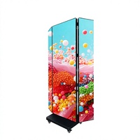 Écran d'affichage LED pliable en trois parties, panneau publicitaire numérique portable à haute luminosité pour la promotion en intérieur