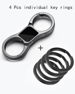 Porte-clés à ressort en cuivre robuste à dégagement rapide avec 4 anneaux porte-clés et ouvre-bouteille, léger (50g) pour hommes et femmes - Product Image 2