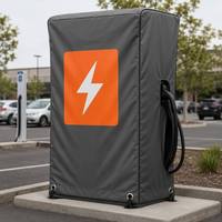 Housse de protection pour borne de recharge EV Grid-Guard 100 % étanche en bâche PVC avec logo personnalisé pour conditions météorologiques extrêmes
