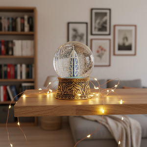 Globo di Neve Architettonico Personalizzato, Produzione di Fabbrica, Globo d'Acqua da 100MM, Ornamento per la Casa, Mini Globo di Neve in Vetro - Product Image 6